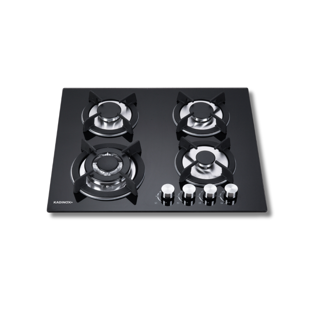 Combo Parrilla Gas 4 Quemadoras Y Campana 60cm Color Negro