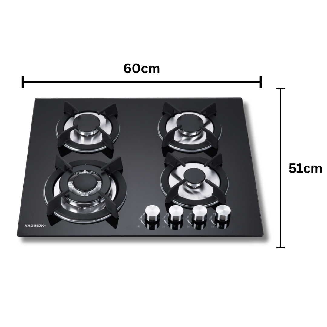 Combo Parrilla Gas 4 Quemadoras Y Campana 60cm Color Negro