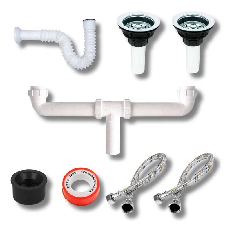 Fregadero Tarja Submontar Doble Tina Acero Inox Lujo C/kit Acero