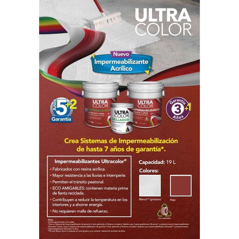 Cubeta De Impermeabilizante Acrilico Termico Eco 5 Años 19lt
