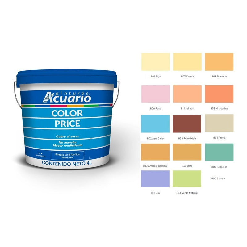 Galon De Pintura Vinilica Lavable Acuario Color Price 4lt