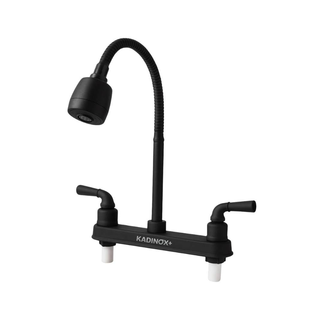 Tarja Fregadero Para Cocina Color Negro de Acero Inoxidable 48x48 Cm Con Kit y Mezcladora Negra