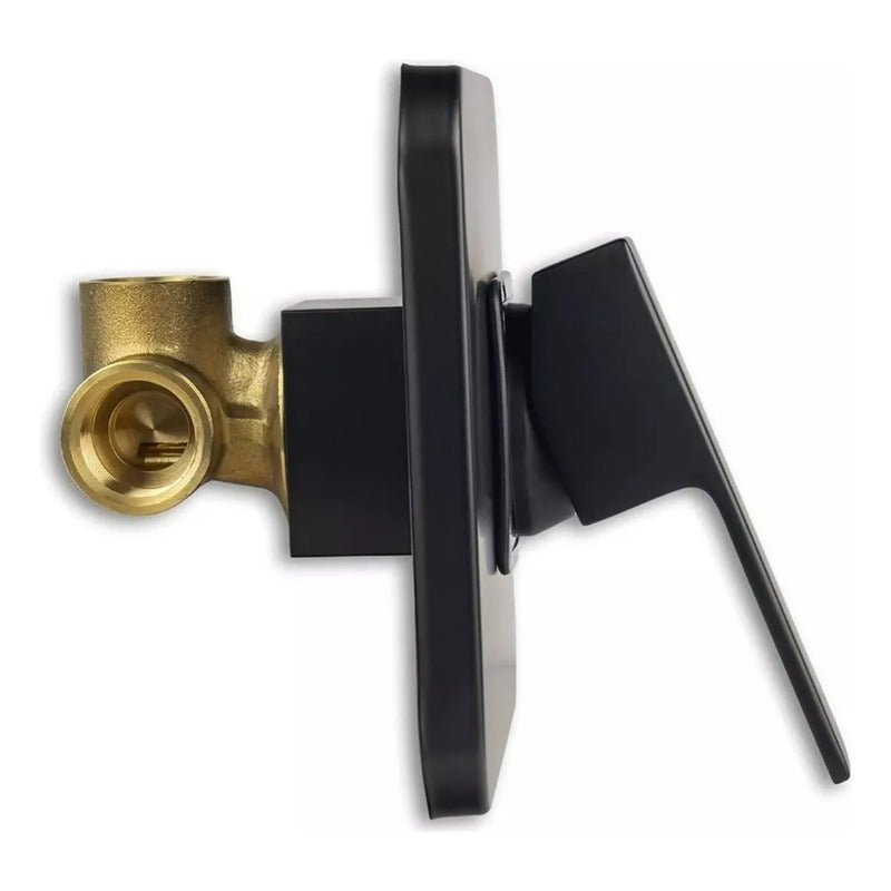 Mezcladora Monomando Para Regadera Cuadrado Negro Mate Lujo - KADINOX
