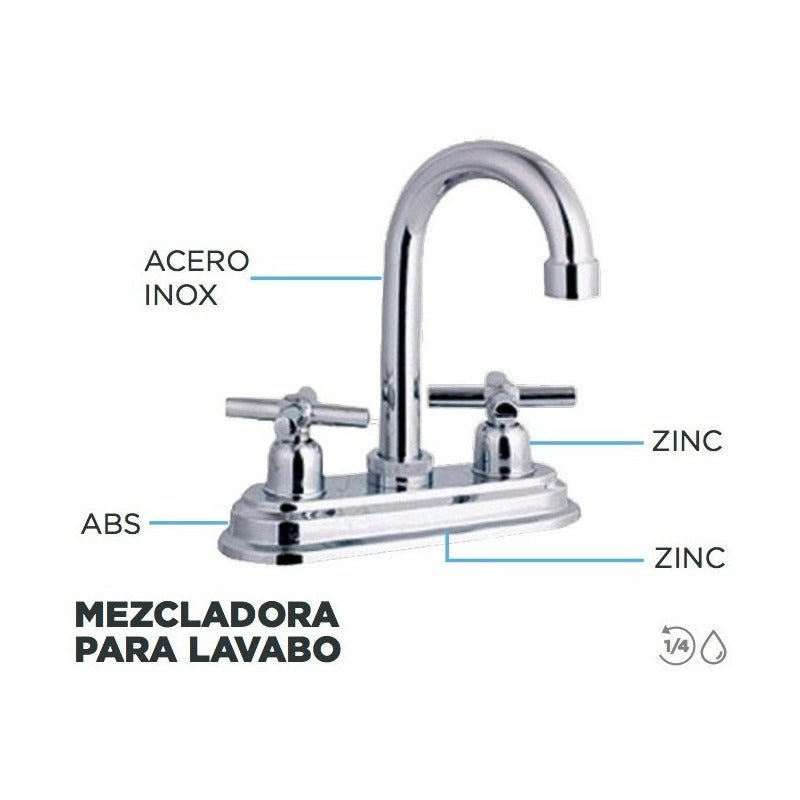 Mezcladora para Cocina Acero Inoxidable Cromo | KADINOX - KADINOX