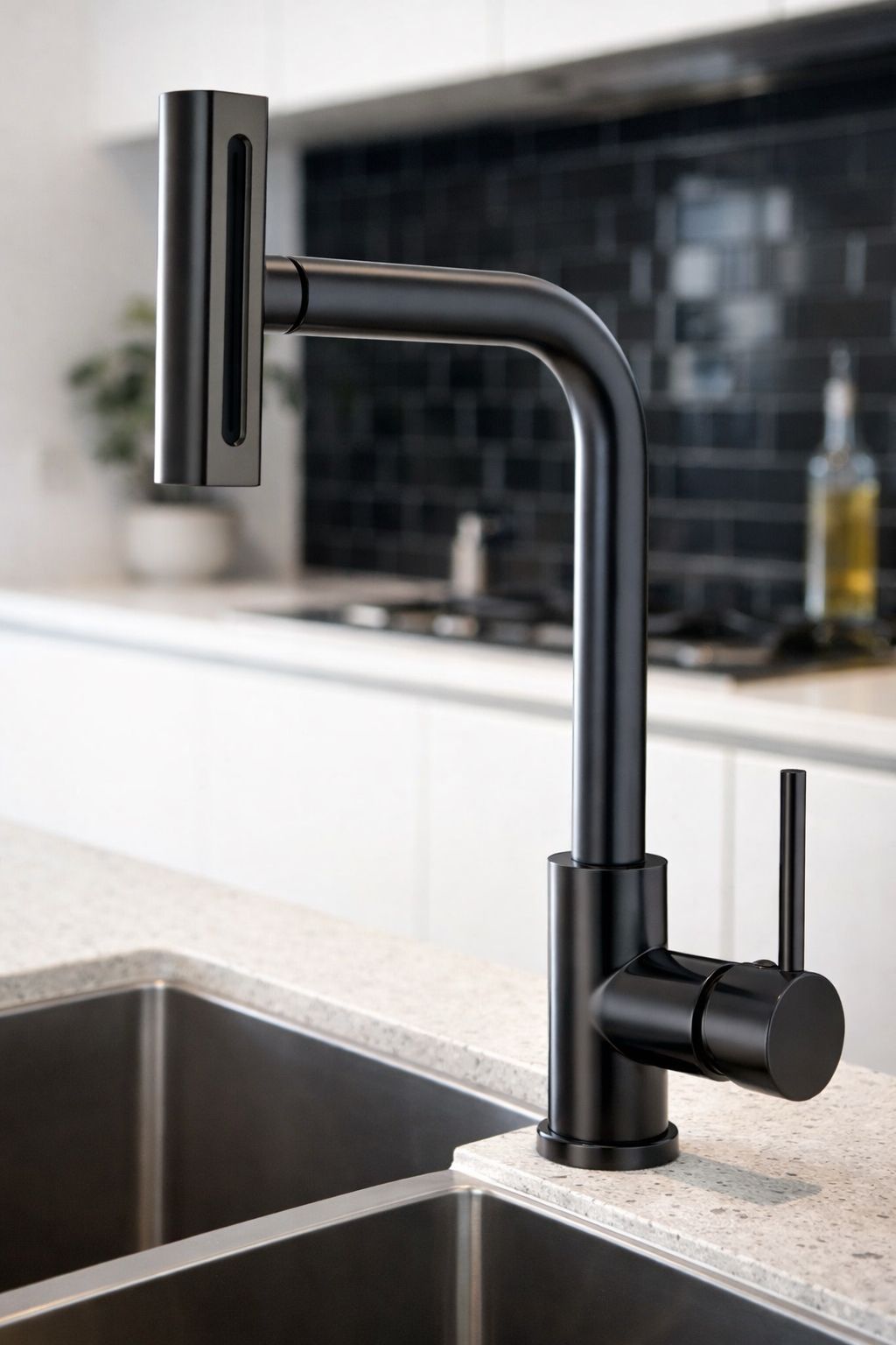 Tarja para Cocina Doble Tina Negra Acero Inoxidable 84 x 48 x 15 cm. con Kit y Mezcladora Giratoria Profesional 4 Funciones | KADINOX - KADINOX