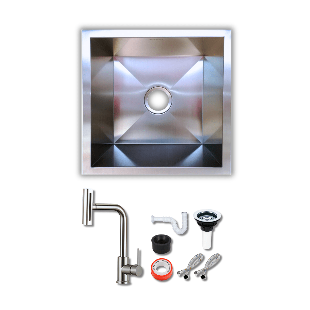 Tarja Submontar para Cocina 1 Tina Acero Inoxidable Cal.18 Mezcladora 360° | KADINOX PRO - KADINOX