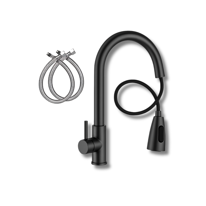 Fregadero Tarja para Cocina Una Tina Submontar o Sobreponer de Acero Inoxidable Color Negro 59x45 cm con Kit y Mezcladora Premium Negra | KADINOX
