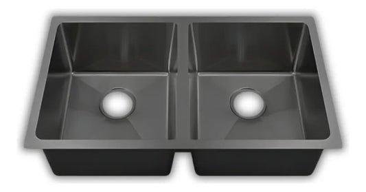 Fregadero Tarja Submontar Doble Tina Acero Inoxidable Lujo - Color Negro