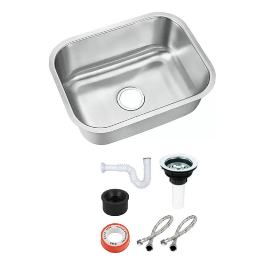 Fregadero Tarja Submontar Tina Sencilla Acero Inox Con Kit