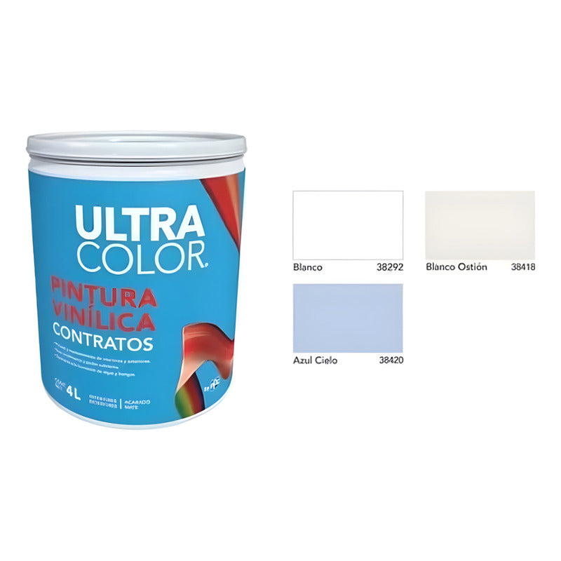 Pintura Vinilica Exteriores Lavable 4l 5 Años Azul Cielo