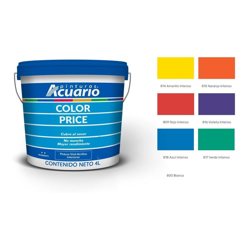 Galon De Pintura Vinilica Lavable Acuario Colores Intensos