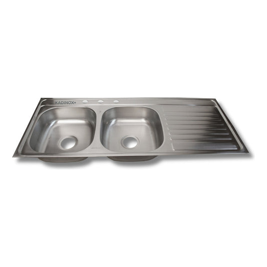 Fregadero Tarja Tina Doble Con Escurridor Empotra Acero Inox
