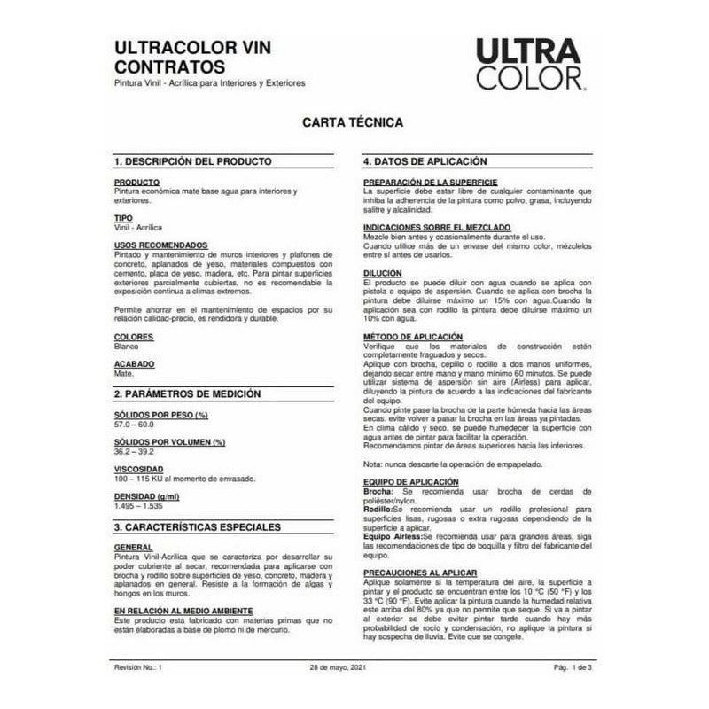 Cubeta De Pintura Vinilica Acrílica Lavable 19lt 5 Años