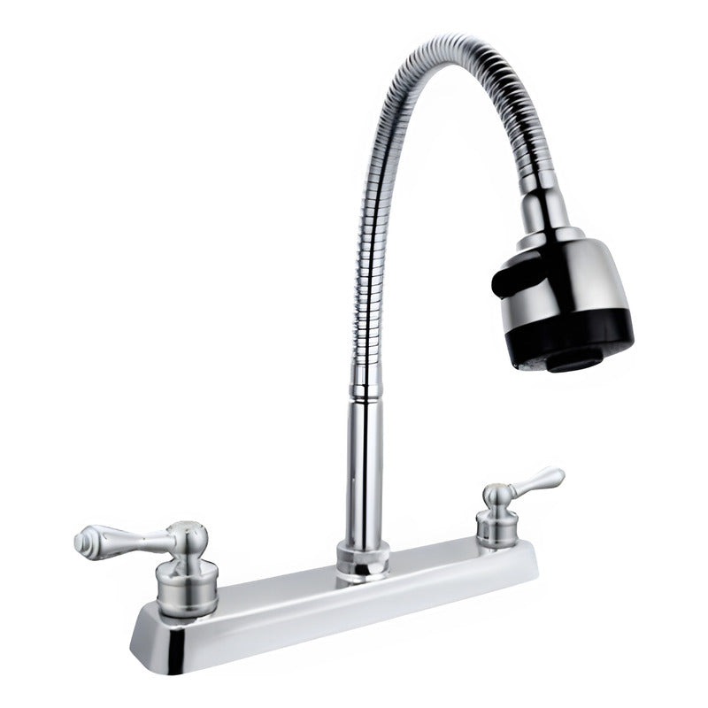 Fregadero Tarja Tina Doble Acero Inox 84x48 Con Kit Mez Flex