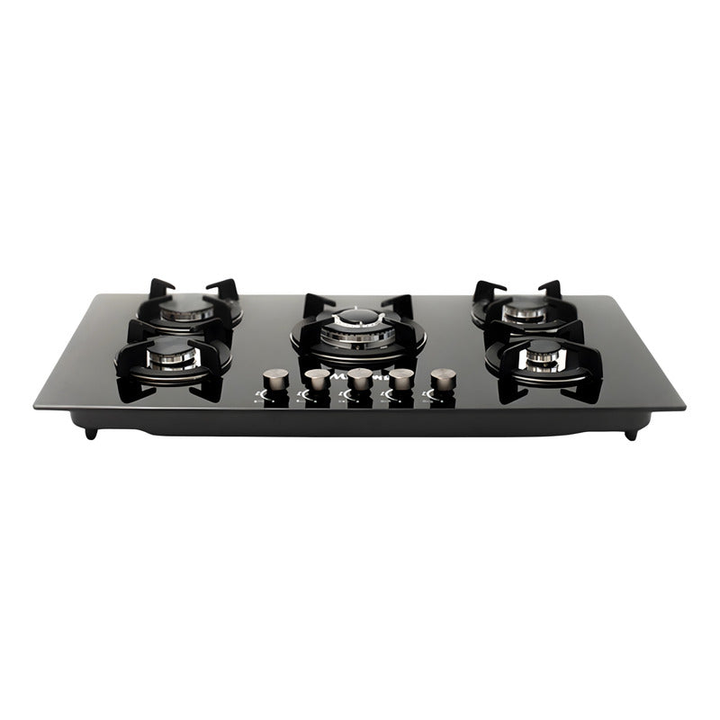 Combo Parrilla Gas 5q 76cm Y Campana Pared 80cm Negro Lujo