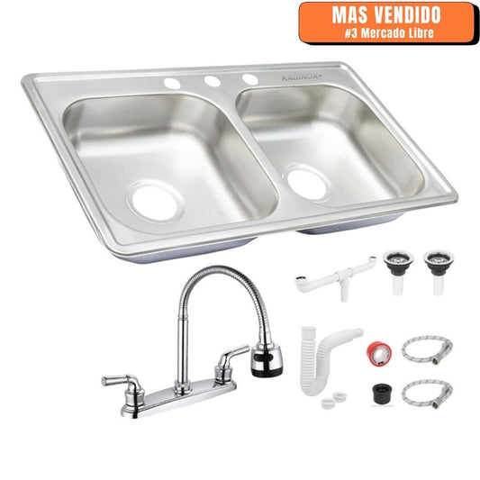 arja doble de acero inoxidable KADINOX TD8448 con mezcladora y kit, más vendida en Mercado Libre