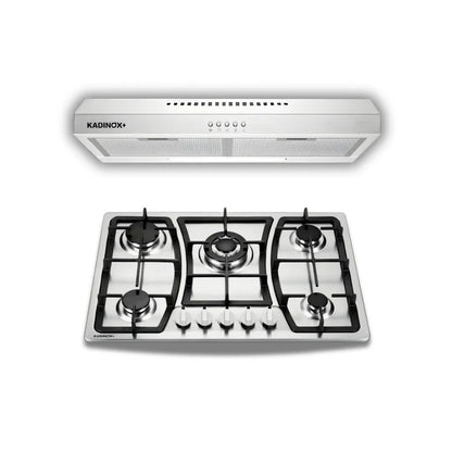 Combo Estufa de Gas 5 Quemadores + Campana Extractora de Cocina 76 cm de Acero Inoxidable | KADINOX - KADINOX
