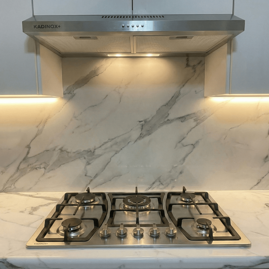 Combo Estufa de Gas 5 Quemadores + Campana Extractora de Cocina 76 cm de Acero Inoxidable | KADINOX - KADINOX