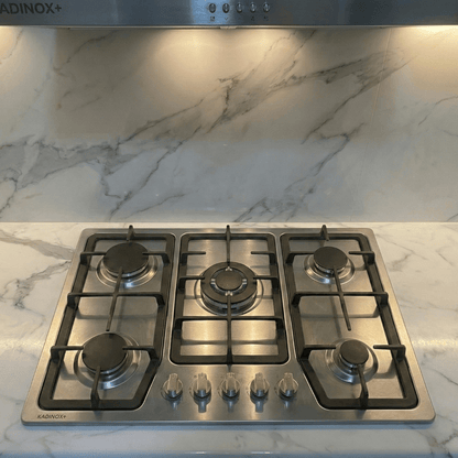 Combo Estufa de Gas 5 Quemadores + Campana Extractora de Cocina 76 cm de Acero Inoxidable | KADINOX - KADINOX