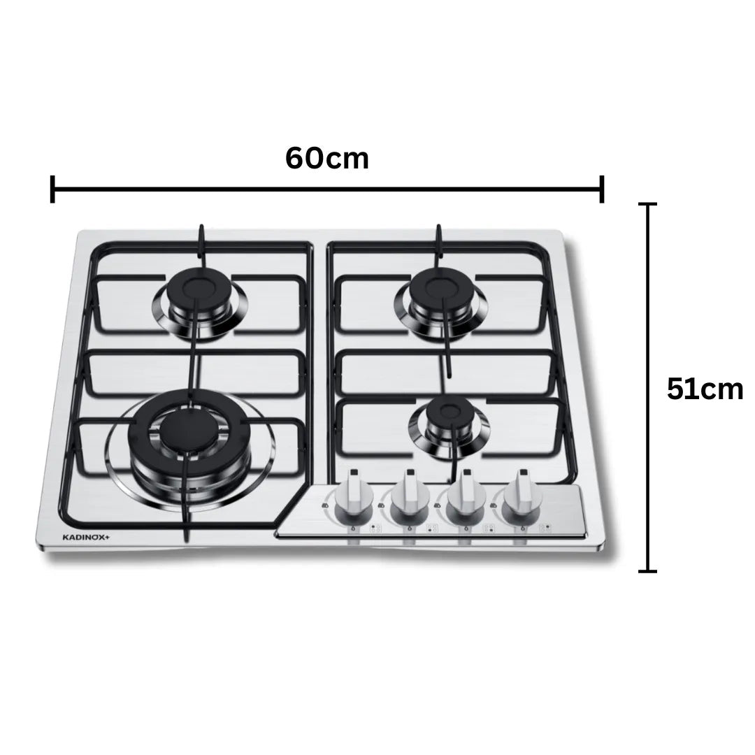 Combo Estufa Parrilla de Gas 4 Quemadores + Campana Extractora de Cocina 60 cm de Acero Inoxidable | KADINOX - KADINOX