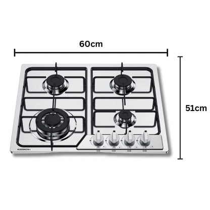 Combo Estufa Parrilla de Gas 4 Quemadores + Campana Extractora de Cocina 60 cm de Acero Inoxidable | KADINOX - KADINOX