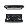Combo Estufa Parrilla de Gas 5 Quemadores + Campana Extractora de Cocina 76 cm de Acero Inoxidable Negro | KADINOX