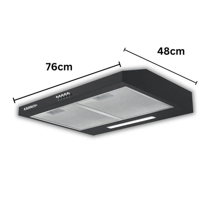 Combo Estufa Parrilla de Gas 5 Quemadores + Campana Extractora de Cocina 76 cm de Acero Inoxidable Negro | KADINOX - KADINOX