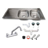 Fregadero Tarja para Cocina Doble Tina de Acero Inoxidable 120x50 cm con Escurridor con Kit | KADINOX
