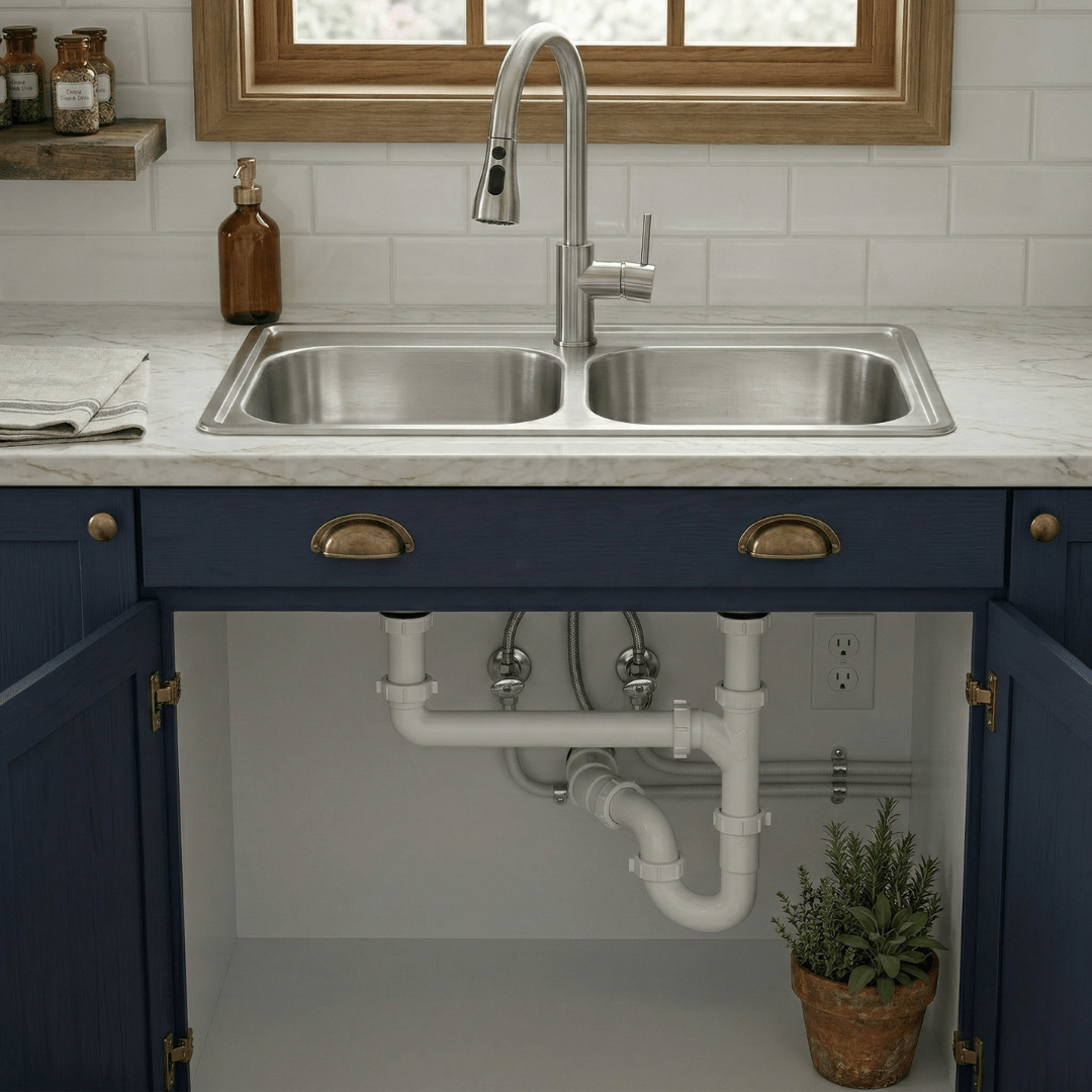 Fregadero Tarja para Cocina Doble Tina de Acero Inoxidable 84x56 cm con Kit y Mezcladora Premium | KADINOX - KADINOX