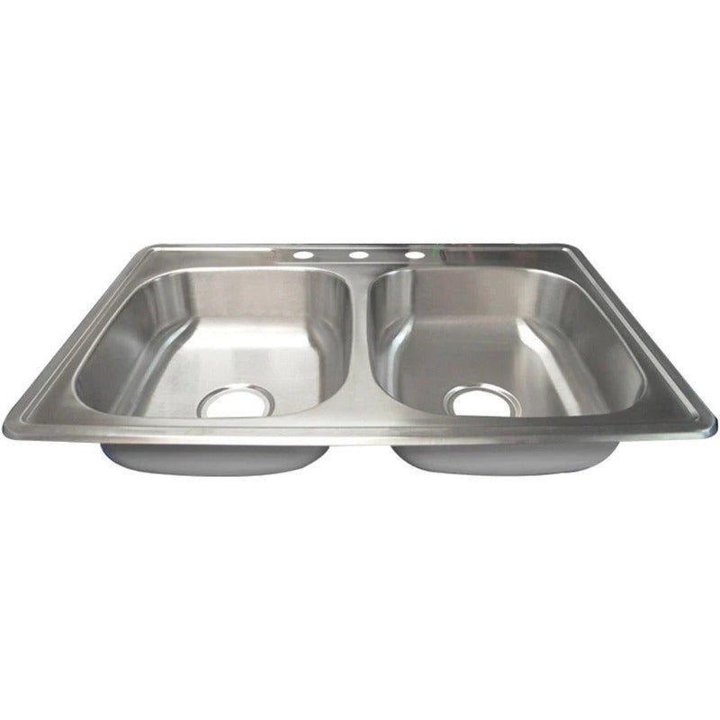 Fregadero Tarja para Cocina Doble Tina Empotrable de Acero Inoxidable 84x48 cm | KADINOX - KADINOX
