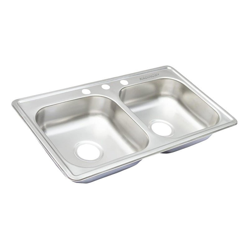 Fregadero Tarja para Cocina Doble Tina Empotrable de Acero Inoxidable 84x48 cm | KADINOX - KADINOX
