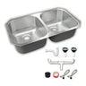 Fregadero Tarja para Cocina Doble Tina Submontar de Acero Inoxidable con Kit | KADINOX