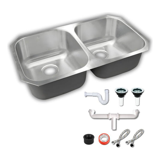 Fregadero Tarja para Cocina Doble Tina Submontar de Acero Inoxidable con Kit | KADINOX - KADINOX