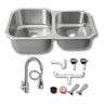 Fregadero Tarja para Cocina Doble Tina Submontar de Acero Inoxidable con Kit | KADINOX