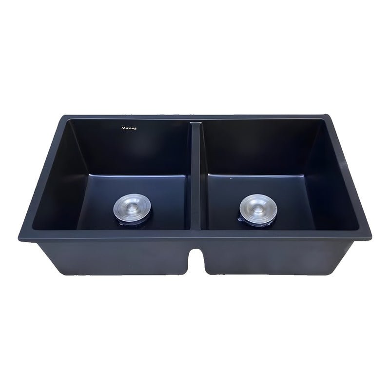 Fregadero Tarja para Cocina Doble Tina Submontar de Cuarzo Negro con Kit | KADINOX - KADINOX