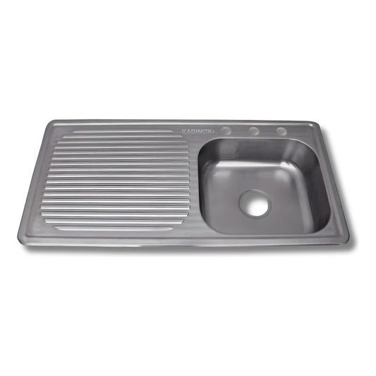 Fregadero Tarja para Cocina Empotrable de Acero Inoxidable 100x50 cm con Escurridor | KADINOX - KADINOX