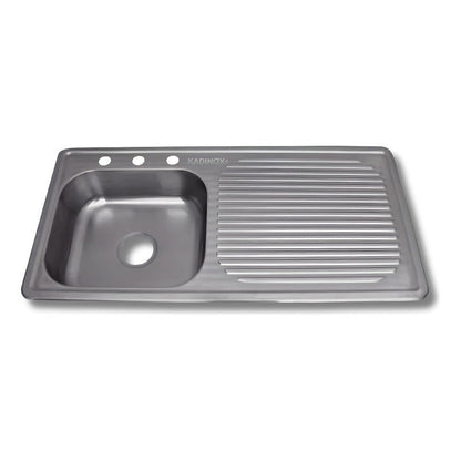 Fregadero Tarja para Cocina Empotrable de Acero Inoxidable 100x50 cm con Escurridor | KADINOX - KADINOX