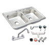 Fregadero Tarja para Cocina Empotrable de Acero Inoxidable 100x50 cm con Kit | KADINOX