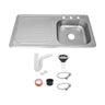 Fregadero Tarja para Cocina Empotrable de Acero Inoxidable 100x50 cm | KADINOX