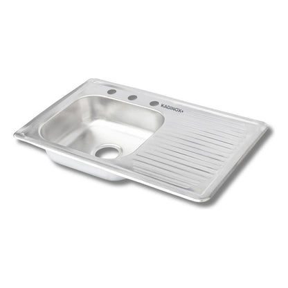Fregadero Tarja para Cocina Empotrable de Acero Inoxidable 80x50 cm con Escurridor | KADINOX - KADINOX
