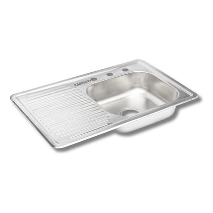 Fregadero Tarja para Cocina Empotrable de Acero Inoxidable 80x50 cm con Escurridor | KADINOX - KADINOX