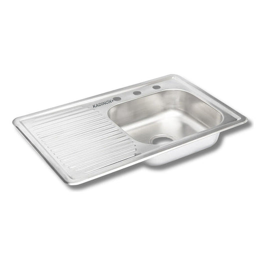 Fregadero Tarja para Cocina Empotrable de Acero Inoxidable 80x50 cm con Escurridor | KADINOX - KADINOX