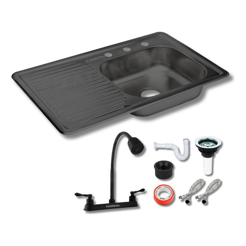 Fregadero Tarja para Cocina Empotrable de Acero Inoxidable 80x50 cm con Kit | KADINOX - KADINOX