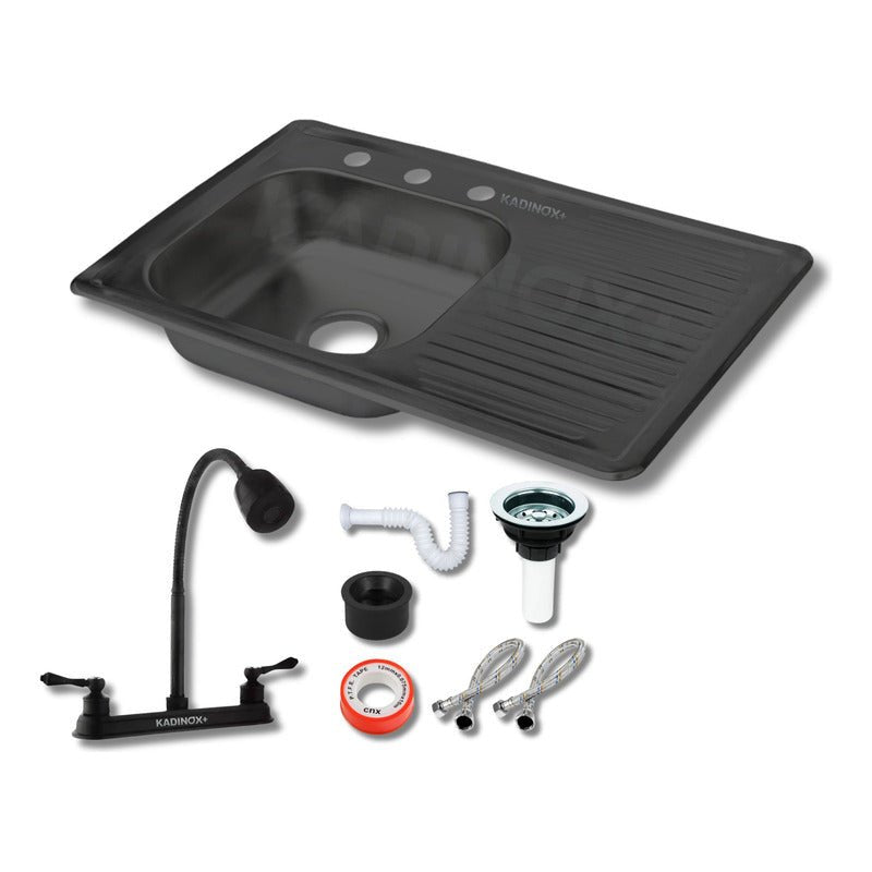 Fregadero Tarja para Cocina Empotrable de Acero Inoxidable 80x50 cm con Kit | KADINOX - KADINOX