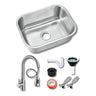 Fregadero Tarja para Cocina Una Tina Submontar de Acero Inoxidable 59x45 cm con Kit y Mezcladora Premium | KADINOX