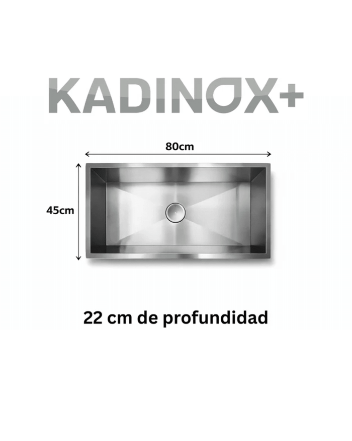 Fregadero Tarja para Cocina Una Tina Submontar de Acero Inoxidable 80x45 cm Calibre 18 con Mezcladora Premium | KADINOX - KADINOX