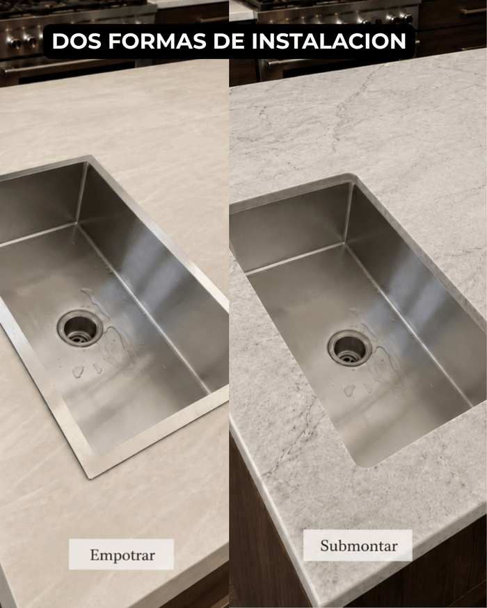 Fregadero Tarja para Cocina Una Tina Submontar de Acero Inoxidable 80x45 cm Calibre 18 con Mezcladora Premium | KADINOX - KADINOX