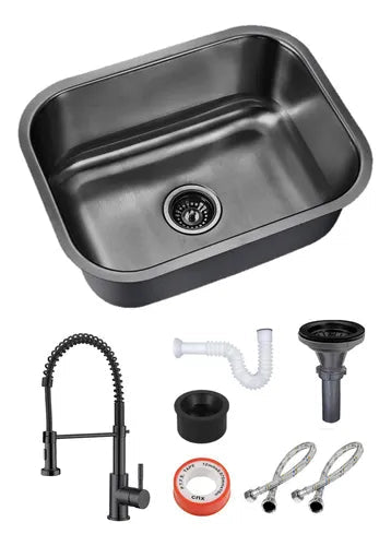 Fregadero Tarja para Cocina Una Tina Submontar de Acero Inoxidable con Kit y Mezcladora Premium | KADINOX - KADINOX