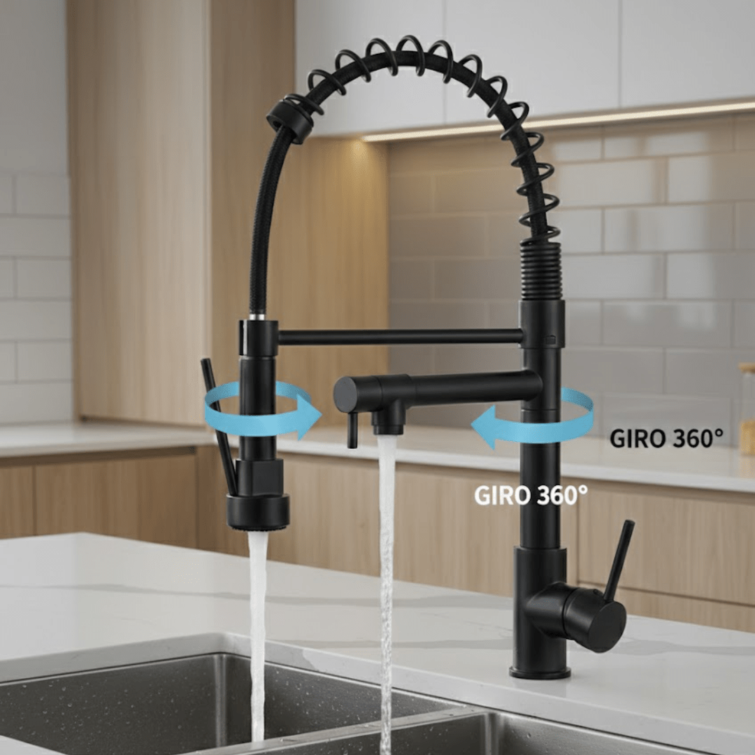 Fregadero Tarja para Cocina Una Tina Submontar de Acero Inoxidable Negro 80x45 cm con Kit y Mezcladora 360° | KADINOX - KADINOX