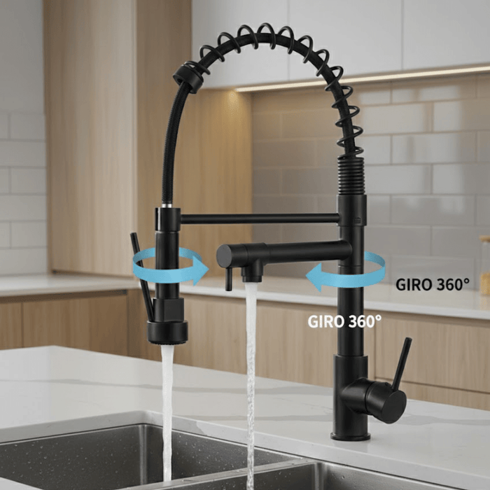 Fregadero Tarja para Cocina Una Tina Submontar de Acero Inoxidable Negro 80x45 cm con Kit y Mezcladora 360° | KADINOX - KADINOX